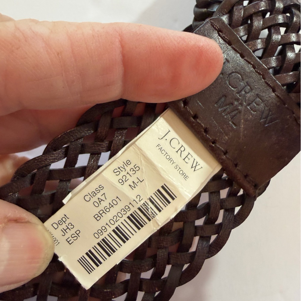 J. Crew Belt Brown woven size M/L - Picture 4 of 11